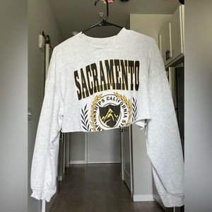H&M Cropped Sacramento Crewneck Sweatshirt